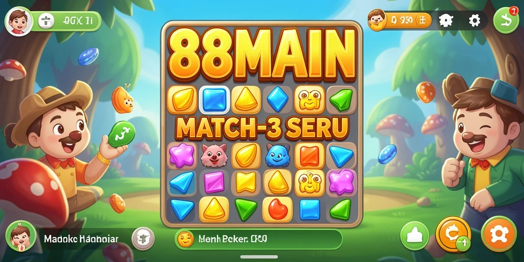 Tampilan gameplay menarik dari permainan Match-3 di 88MAIN.