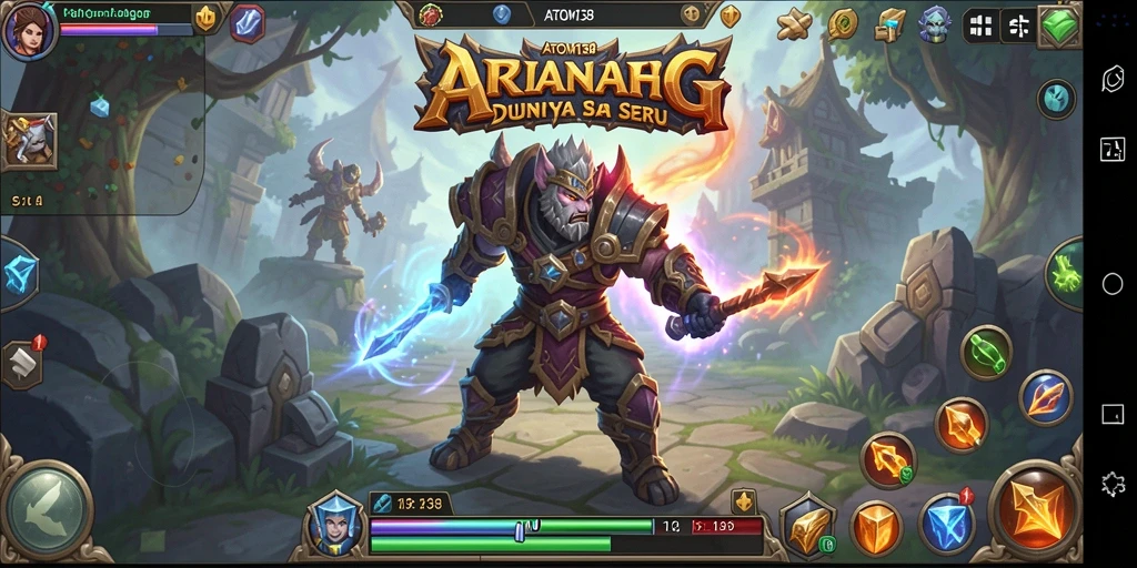 Tampilan menarik dari gameplay ARPG di ATOM138 yang seru.
