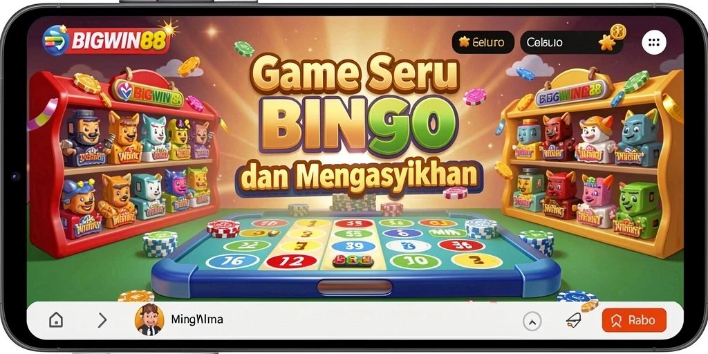 Screenshot permainan Bingo BIGWIN88 dengan antarmuka yang menarik.