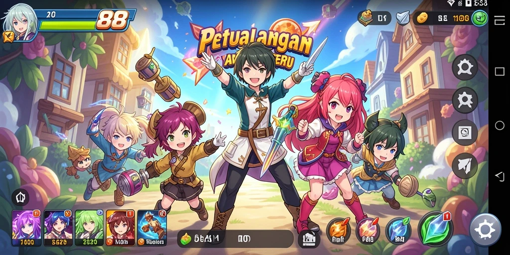 Screenshot dari gameplay BOLA88 menampilkan aksi karakter anime yang mendebarkan.