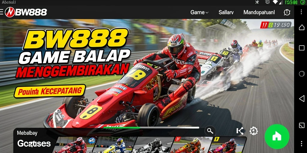 Tampilan permainan BW888 yang menegangkan dan penuh aksi balap.