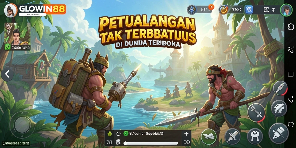 Tampilan menakjubkan dunia terbuka GLOWIN88 dengan petualangan seru.