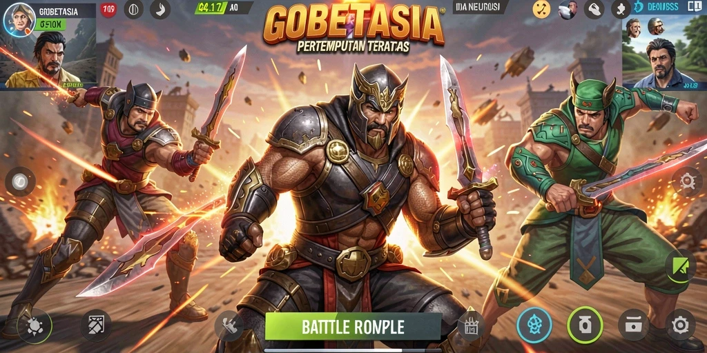 Gameplay intens GOBETASIA dengan aksi Battle Royale yang menegangkan.