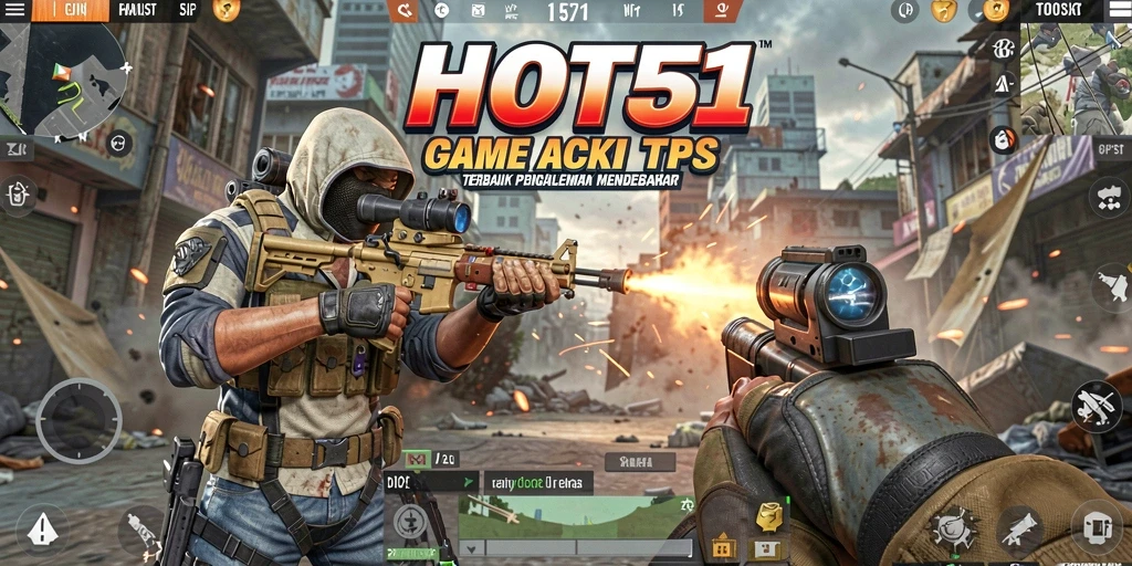 Tampilan screenshot HOT51 menunjukkan aksi menembak yang mendebarkan dalam gameplay TPS.