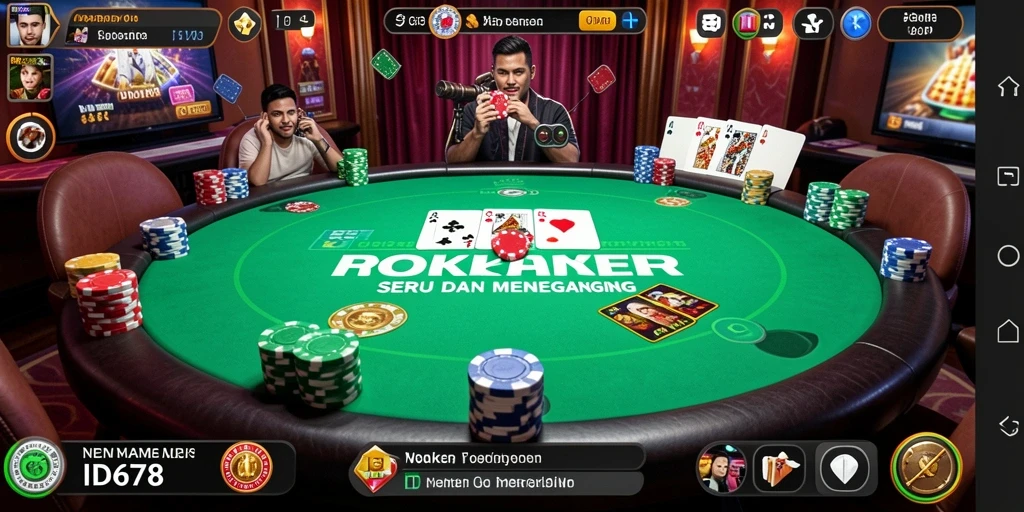 Tampilan gameplay Poker yang mendebarkan di ID678.