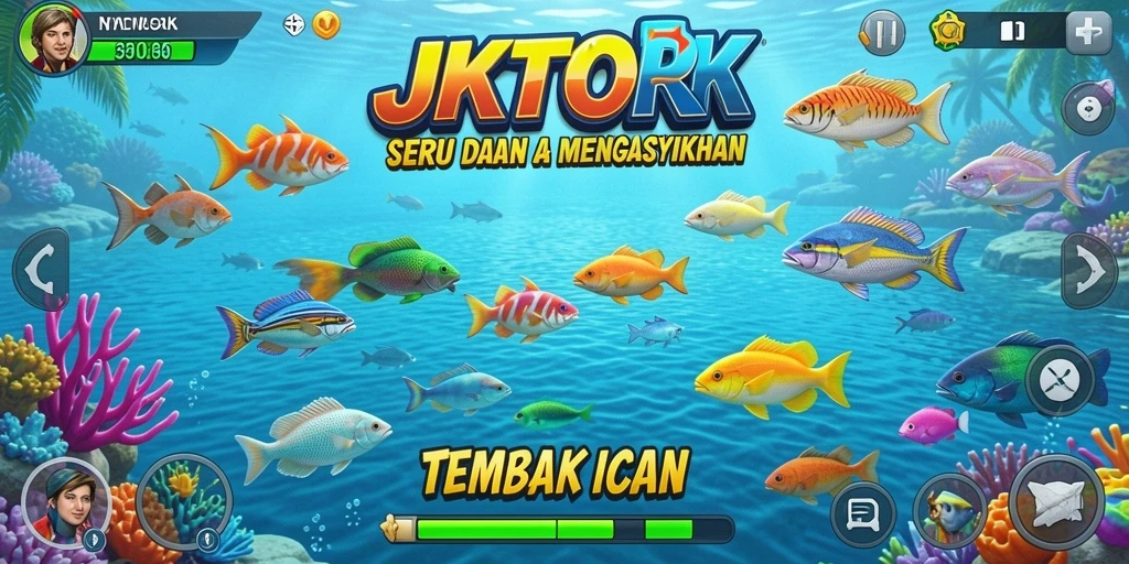 Gameplay seru JKTOK dalam menembak ikan yang menantang.