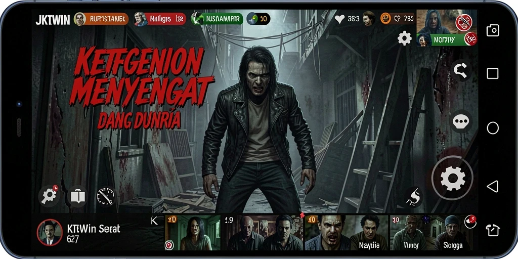 Gameplay seru JKTWIN dalam suasana menyeramkan dan penuh ketegangan.