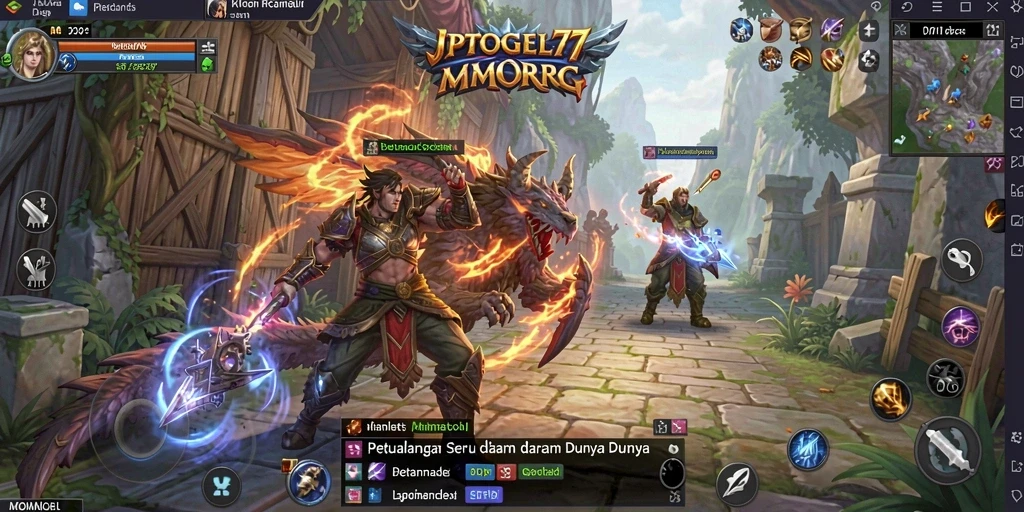 Screenshot gameplay JPTOGEL77 menampilkan petualangan seru di dunia MMORPG.