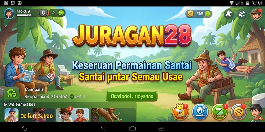 Screenshot utama JURAGAN28 menampilkan gameplay yang seru dan interaktif.