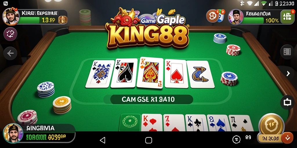 Screenshot gameplay KING88 menampilkan kesempatan bermain Gaple yang seru.