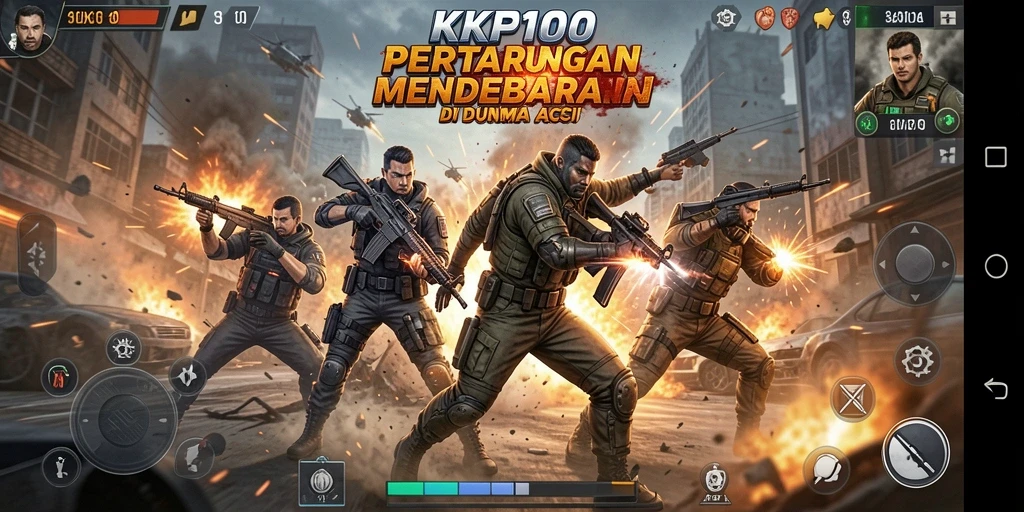 Tangkapan layar KPK100 menampilkan pertempuran yang seru dan mendebarkan.
