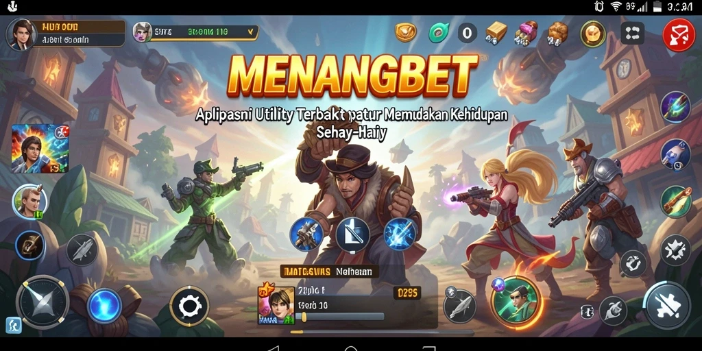 Tampilan utama aplikasi <strong>MENANGBET</strong> dengan fitur-fitur Utility yang menarik.
