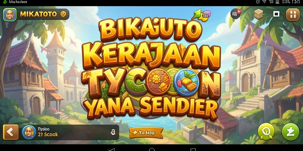 Screenshot utama MIKATOTO yang menunjukkan elemen gameplay Tycoon yang menarik.