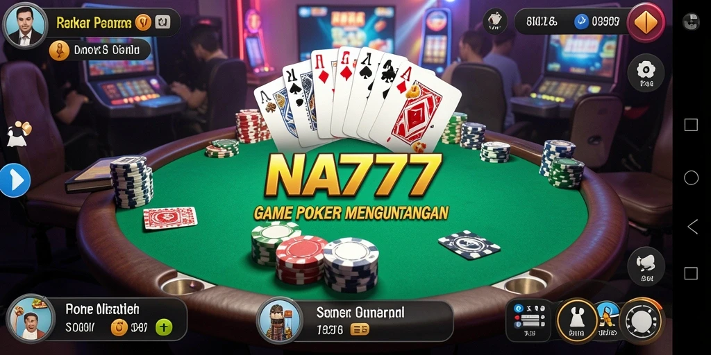 Tampilan gameplay Poker seru di NA777 dengan fitur interaktif.