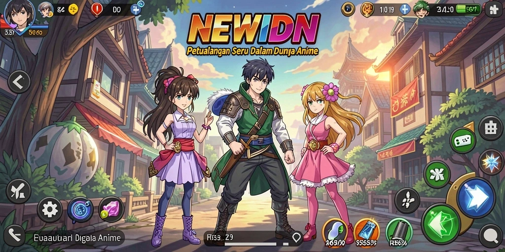 Screenshot menunjukkan karakter anime dalam aksi pertarungan seru.