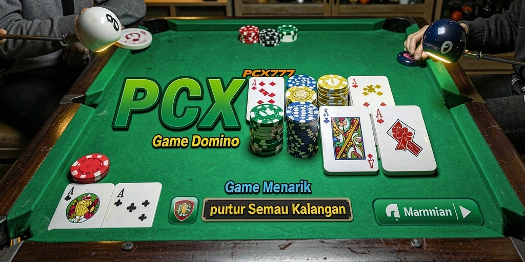 Tampilan gameplay seru dan interaktif dari PCX777 saat bermain Domino.