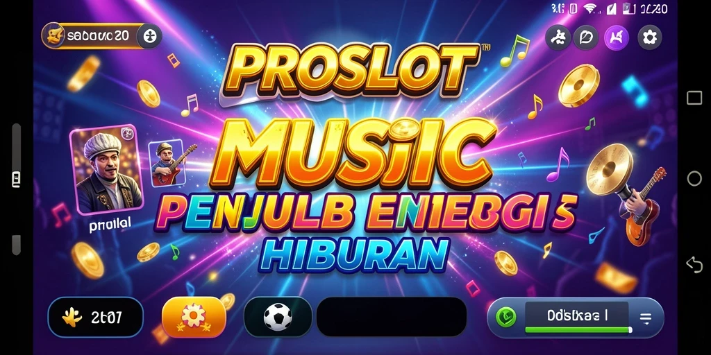 Tampilan gameplay PROSLOT yang menyenangkan dengan irama musik.