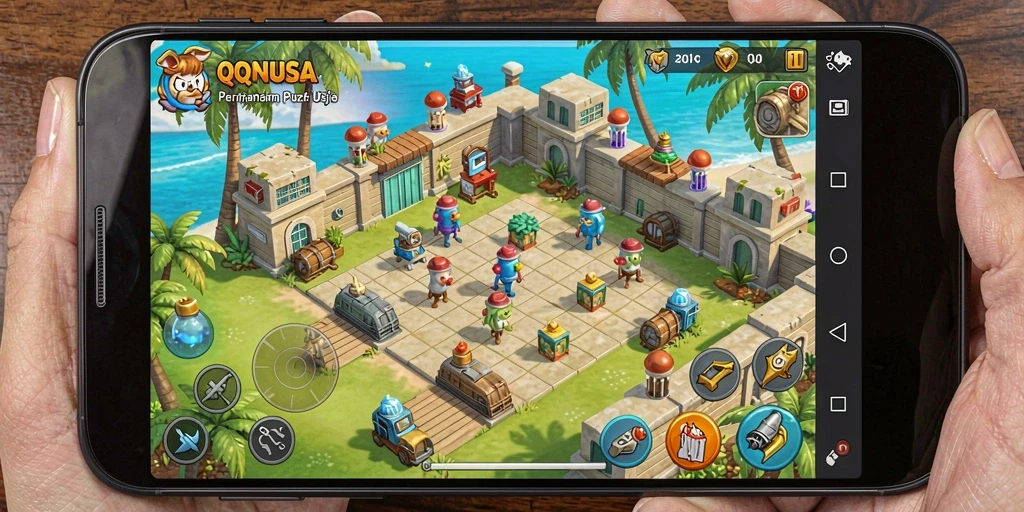 Screenshot gameplay <strong>QQNUSA</strong> menampilkan aksi seru dalam memecahkan teka-teki.