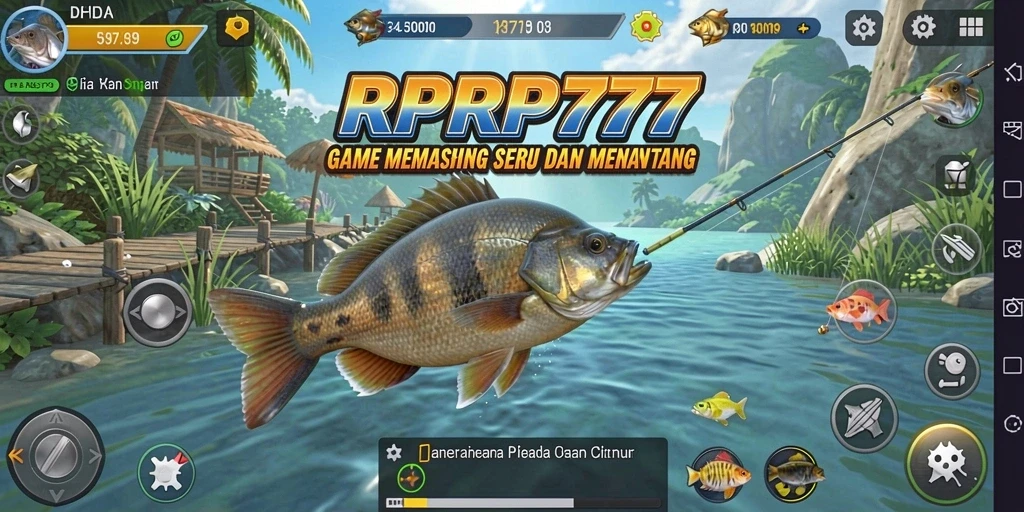 Tampilan gameplay memancing di RPRP777 yang menantang dan seru.