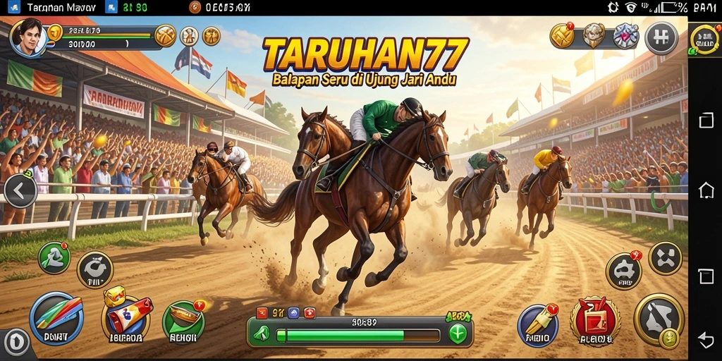 Tampilan seru dari gameplay balapan TARUHAN77 yang mendebarkan.