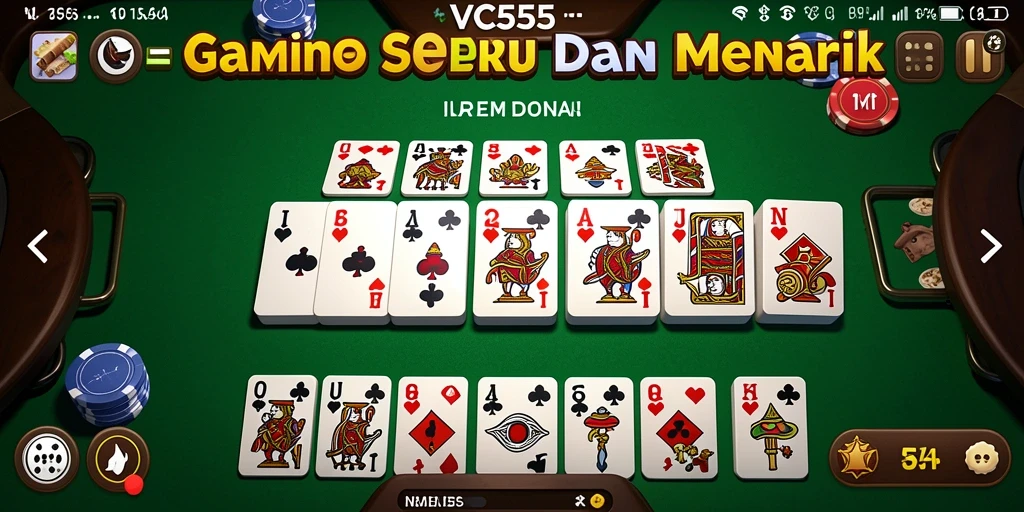 Screenshot VC55 menunjukkan gameplay Domino yang menarik dan kompetitif.