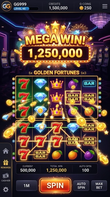 Screenshot tampilan utama aplikasi gg999.